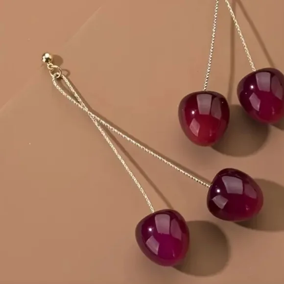 Cherry Drop Earrings - Picture 3 of 9